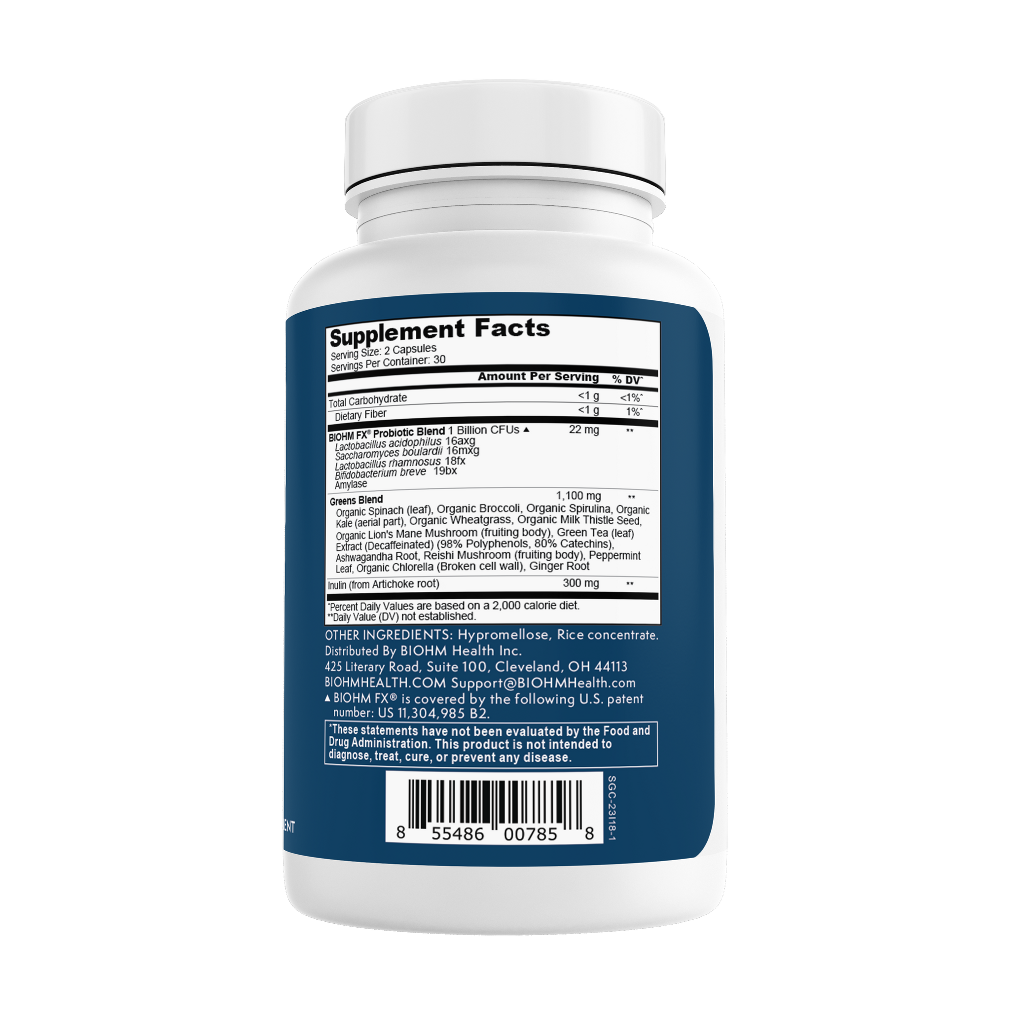 microbiome super greens capsules supplement facts