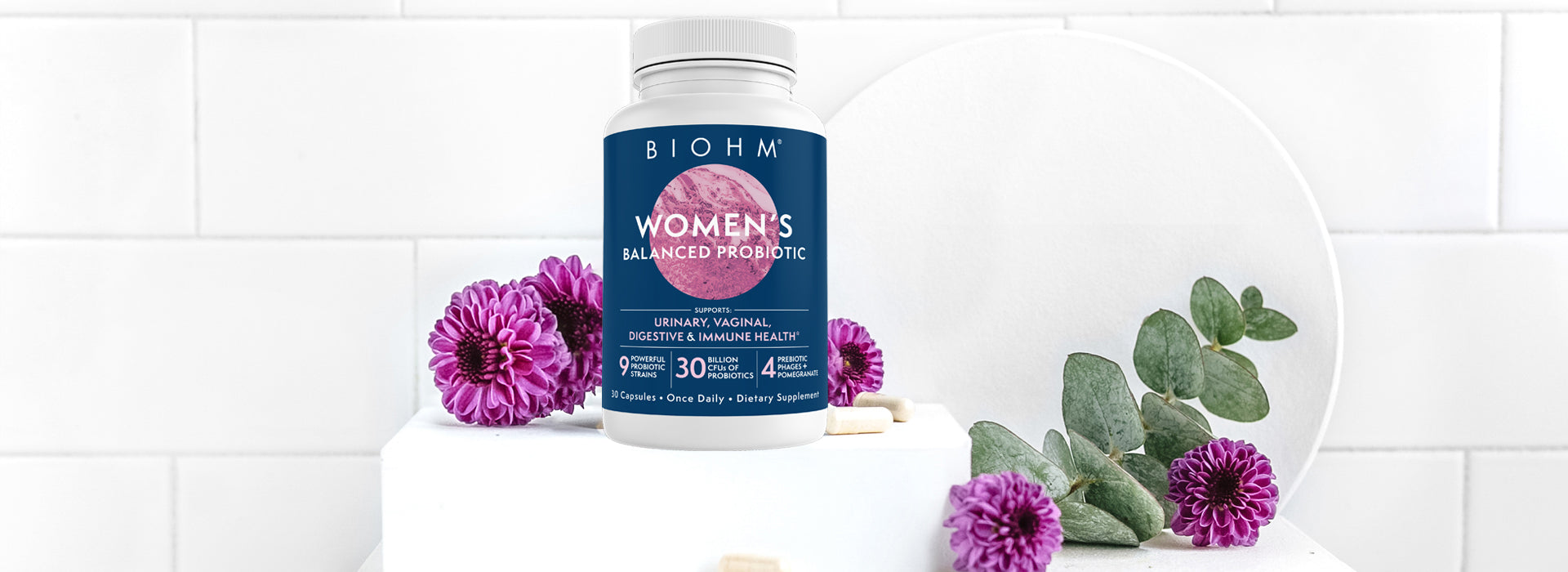 Women's Balanced Probiotic with flowers