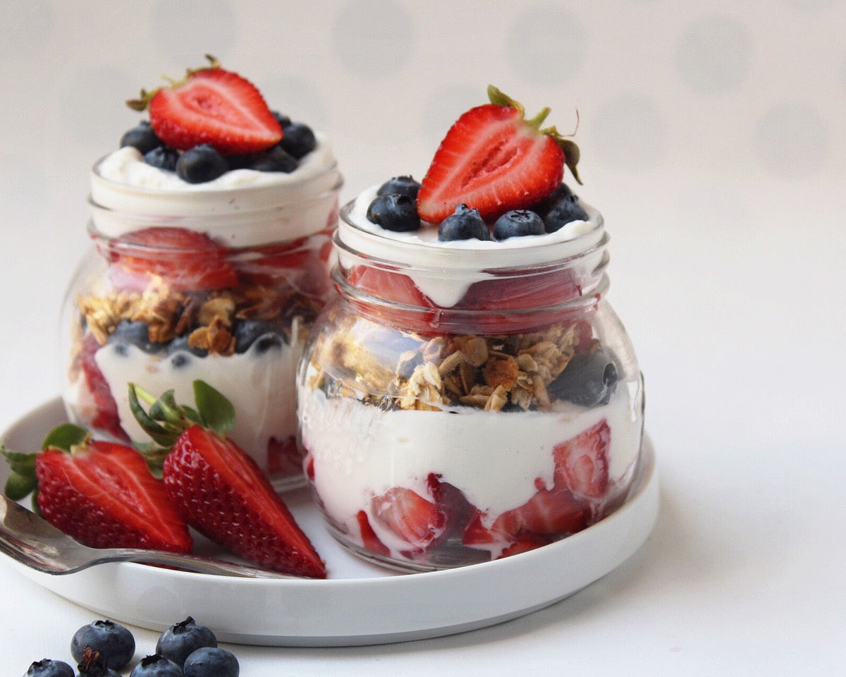 Gut-Friendly Red, White and Blue Parfait