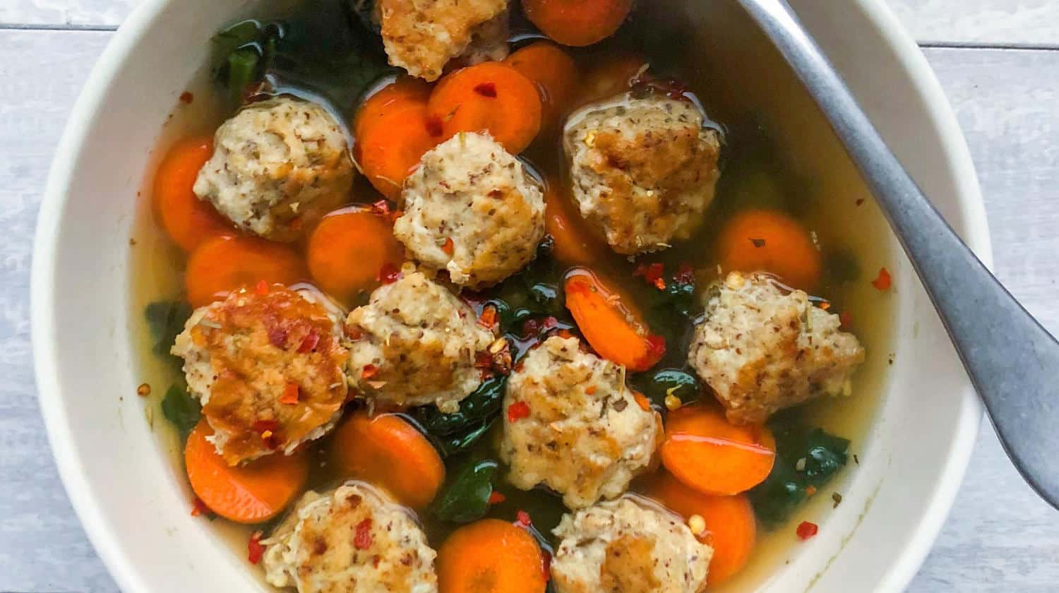 Kale & Turkey Meatball Soup Recipe For A Healthier Gut