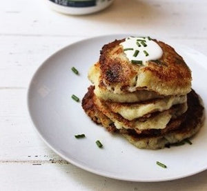 Mashed Potato Cakes with Super Greens