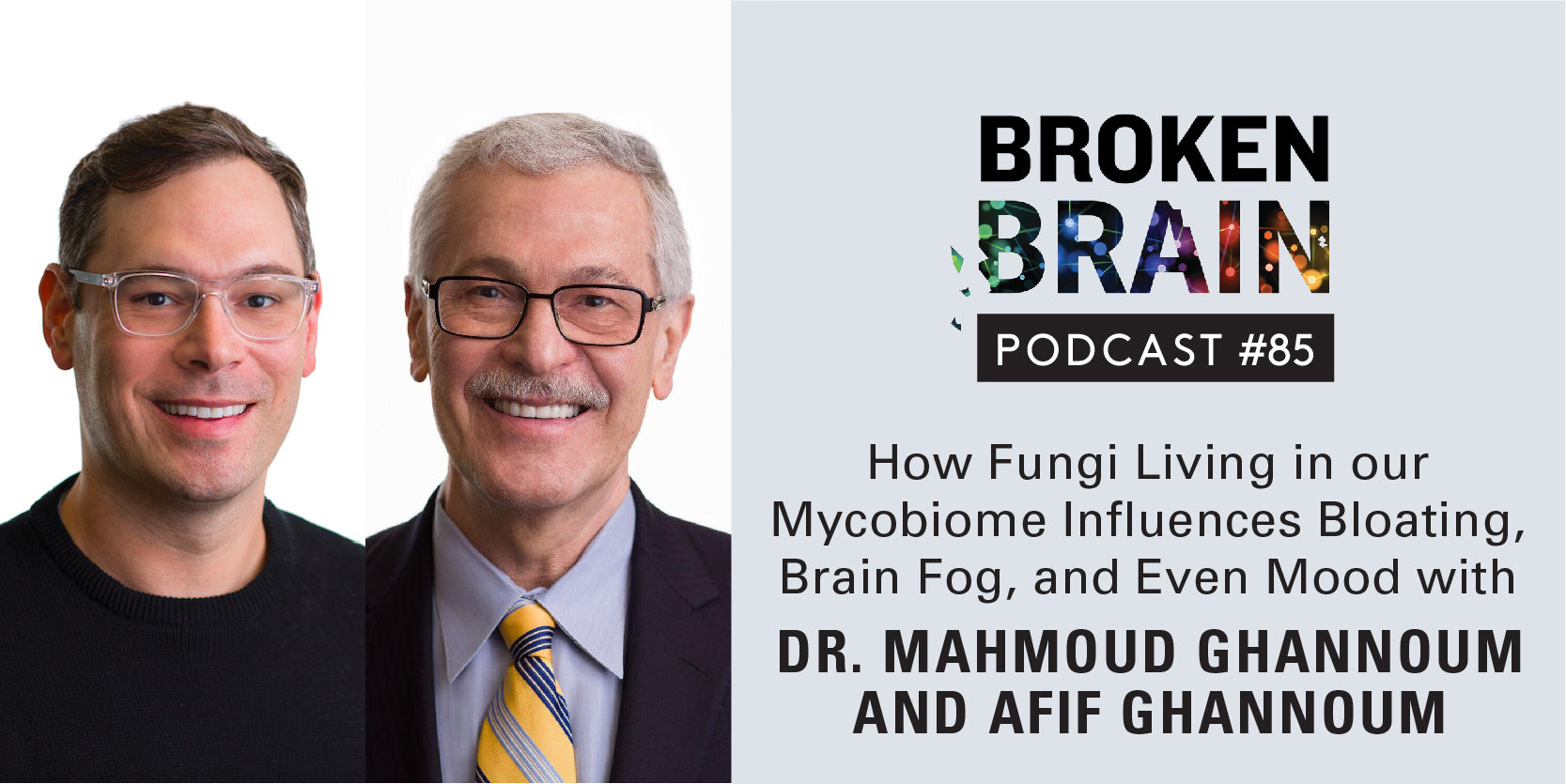 Broken Brain Podcast Episode 85: How Fungi Living in Our Mycobiome Influence Bloating, Brain Fog, and Even Mood with Dr. Mahmoud Ghannoum and Afif Ghannoum