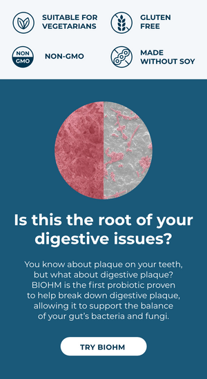 Digestive plaque and product callouts for total probiotic