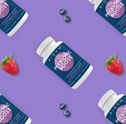 BIOHM Prebiotic Boost and strawberries + blueberries