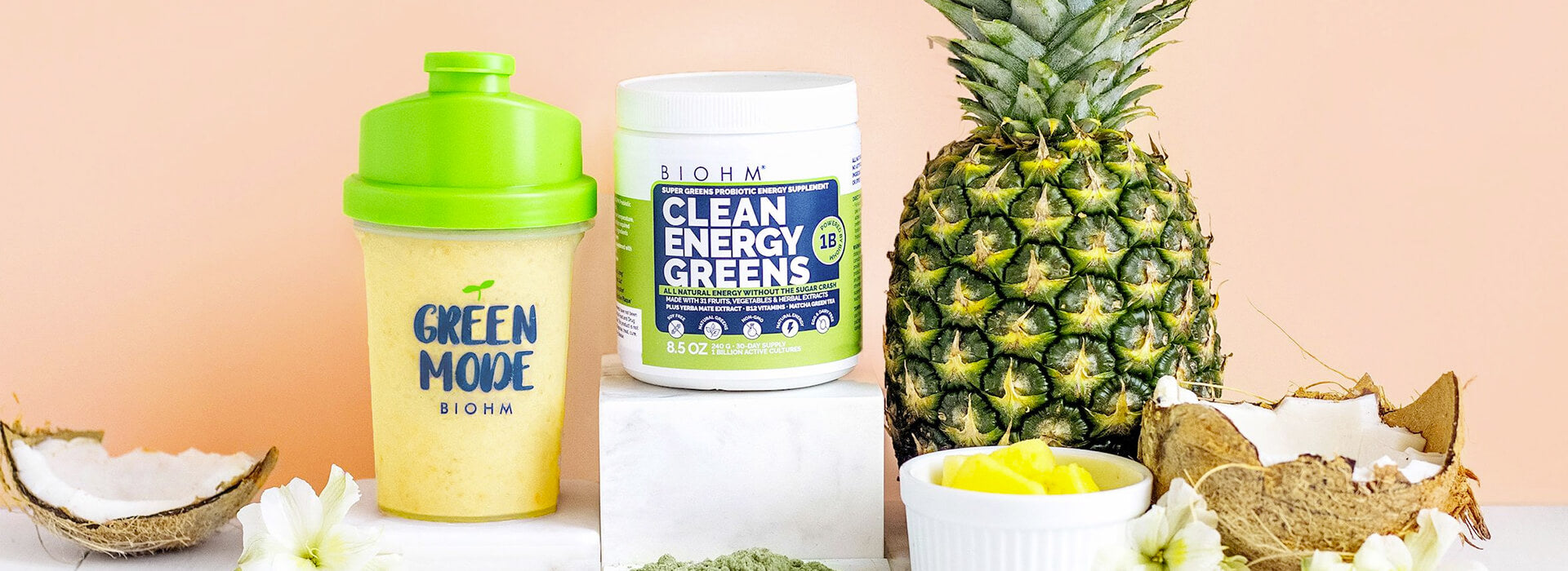 BIOHM Clean energy greens and Green mode shaker 