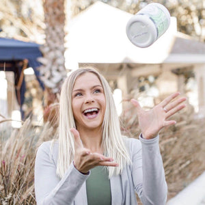 Women tossing product 